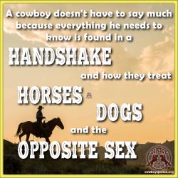 A cowboy doesn't have to say much