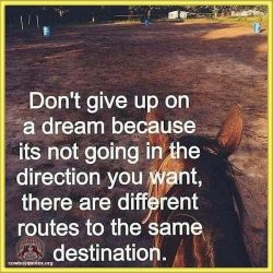 Don't give up on a dream because it's not