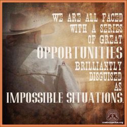We are all faced with a series of great opportunities brilliantly disguised as impossible situations.