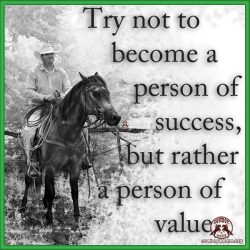 Try not to become a person of success, but rather a person of value.