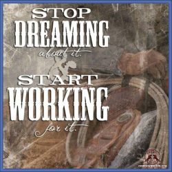 Stop dreaming about it, start working for it.