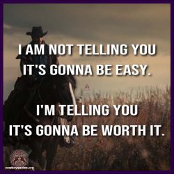 I am not telling you it's gonna be Easy. I'm telling you it's gonna be Worth it.