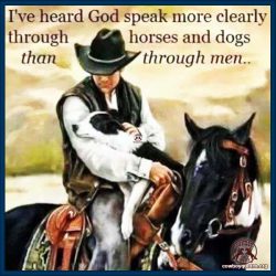 I've heard God speak more clearly through horses and dogs than through men.