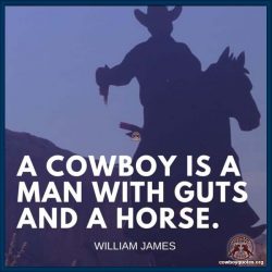 A cowboy is a man with guts and a horse.