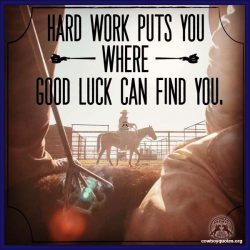 Hard work puts you where good luck can find you.