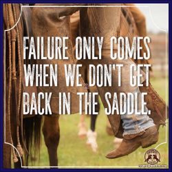 Failure only comes when we don't get back in the saddle.