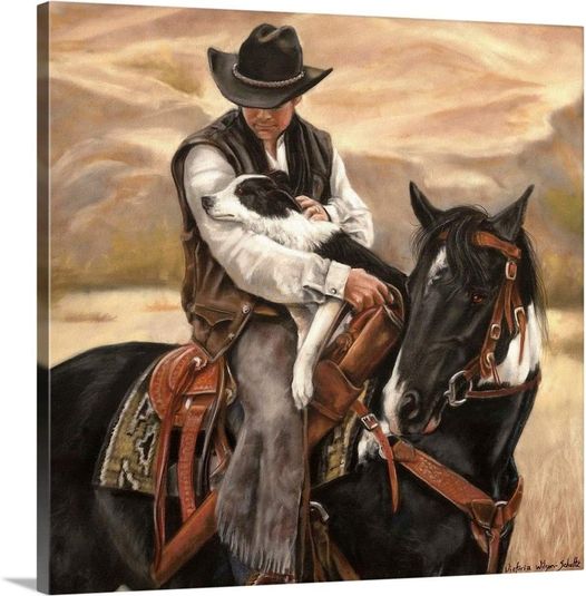 All a Cowboy Needs Canvas Wall Art Print